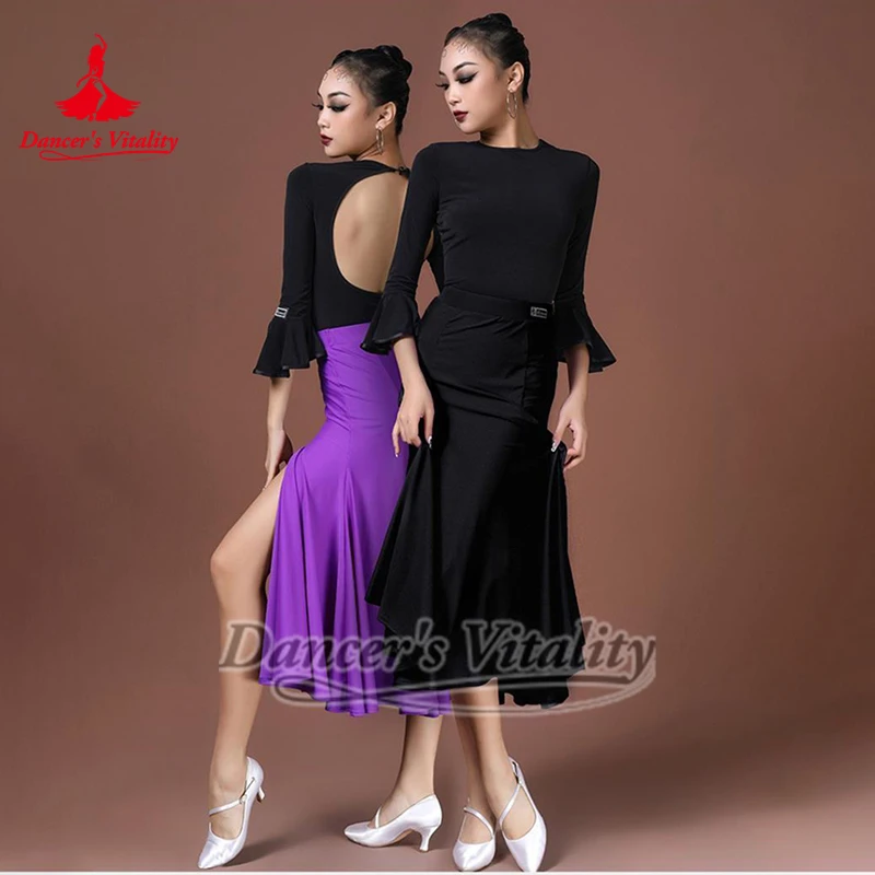 Черная, фиолетовая, для тренировок по бальным танцам, изящная длинная юбка, танцевальная жизненная сила, вальс, фокстрот, танго, профессиональная тренировочная одежда
Черная, фиолетовая, для тренировок по бальным танцам, изящная длинная юбка, танцевальная жизненная сила, вальс, фокстрот, танго, профессиональная тренировочная одежда