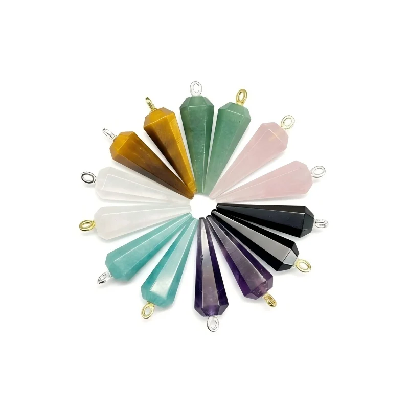 Natural Faceted Crystal Pendulum Pendant Reiki Chakra Healing Dowsing Tool for DIY Jewelry Anxiety Relief
Natural Faceted Crystal Pendulum Pendant Reiki Chakra Healing Dowsing Tool for DIY Jewelry Anxiety Relief