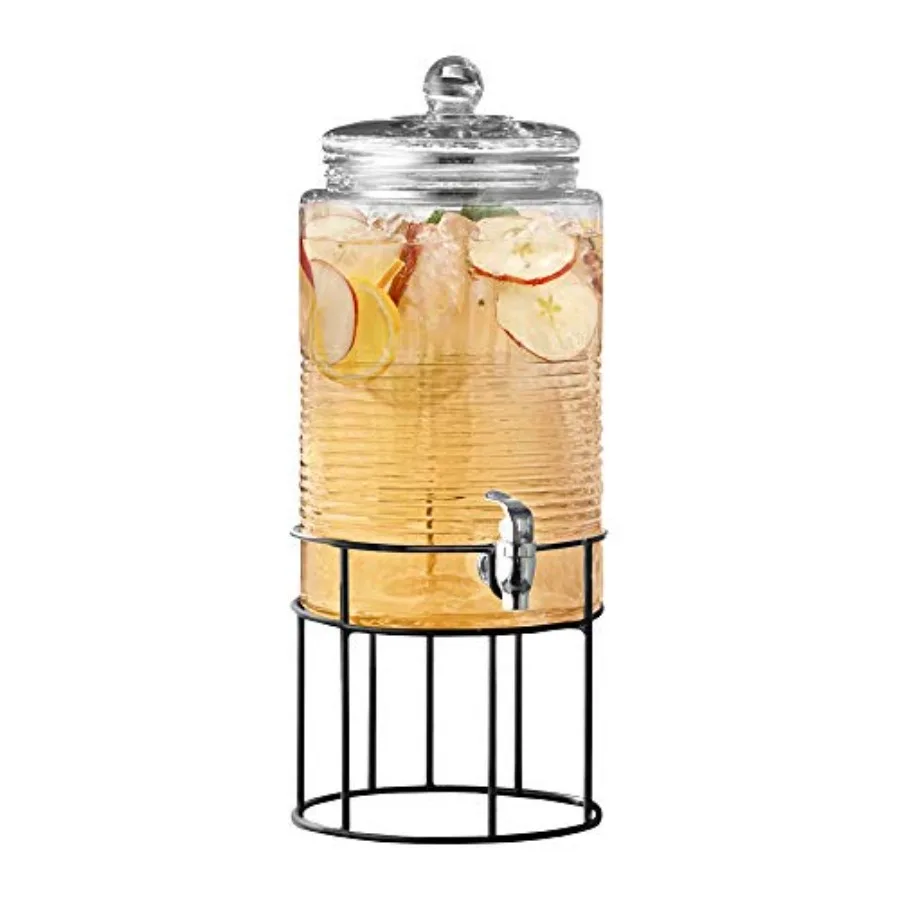 Beverage Dispenser with Stand Cold Drink with Capacity Glass Jug and Leak-Proof Acrylic Spigot in Gorgeous Gift Box Great for P
Beverage Dispenser with Stand Cold Drink with Capacity Glass Jug and Leak-Proof Acrylic Spigot in Gorgeous Gift Box Great for P