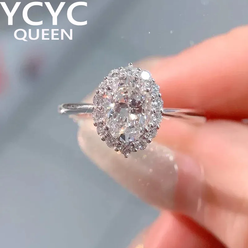Real Solid 9K White Gold Ring Women Engagement Anniversary Wedding Ring Oval Moissanite Diamond Ring Trendy
Real Solid 9K White Gold Ring Women Engagement Anniversary Wedding Ring Oval Moissanite Diamond Ring Trendy