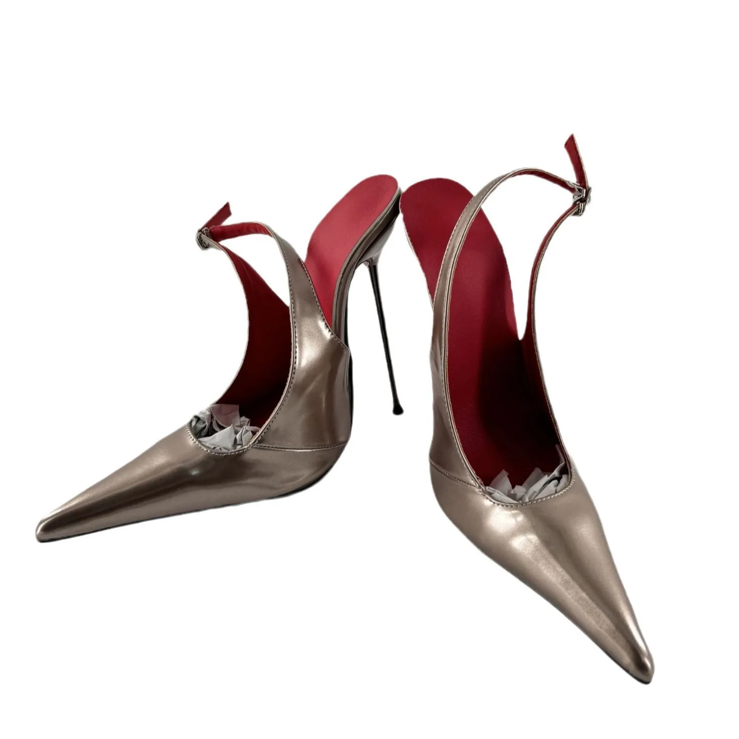 High heels patent leather long pointed shallow mouth designer style sexy and fashionable men's and women's buckle with red linin
High heels patent leather long pointed shallow mouth designer style sexy and fashionable men's and women's buckle with red linin
