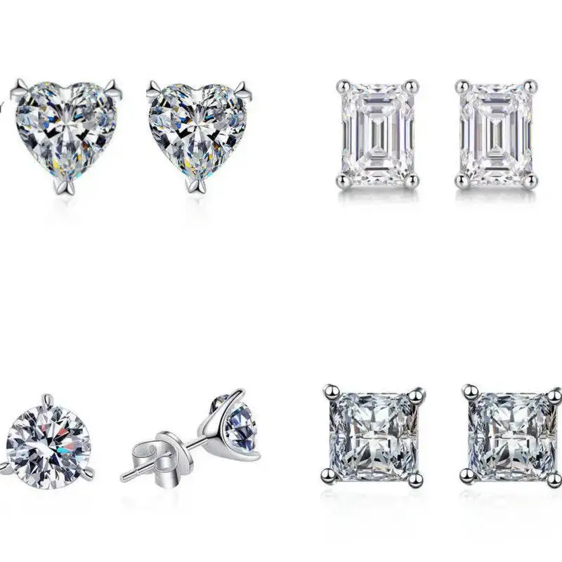 925 Sterling Silver Moissanite Womens Stud Low Price Wholesale D Color With Certificate Minimalist Earrings
925 Sterling Silver Moissanite Womens Stud Low Price Wholesale D Color With Certificate Minimalist Earrings