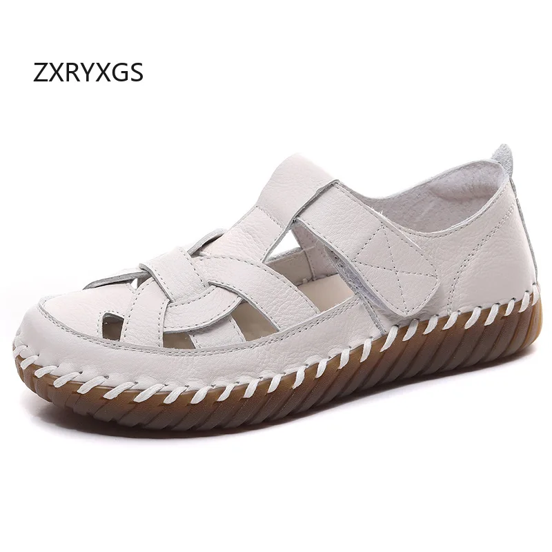 ZXRYXGS Premium Cowhide Summer Real Leather Sandals Flat Soft Sole Non-slip Wear Hand Sewn Beach Shoes Woman Trendy Sandals 2025
ZXRYXGS Premium Cowhide Summer Real Leather Sandals Flat Soft Sole Non-slip Wear Hand Sewn Beach Shoes Woman Trendy Sandals 2025