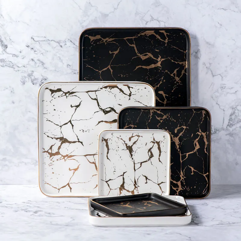 Creative Steak Square Tableware Set Marble Western Dish Ceramic Dish Plate Dish Sushi Desserts Tray
Creative Steak Square Tableware Set Marble Western Dish Ceramic Dish Plate Dish Sushi Desserts Tray