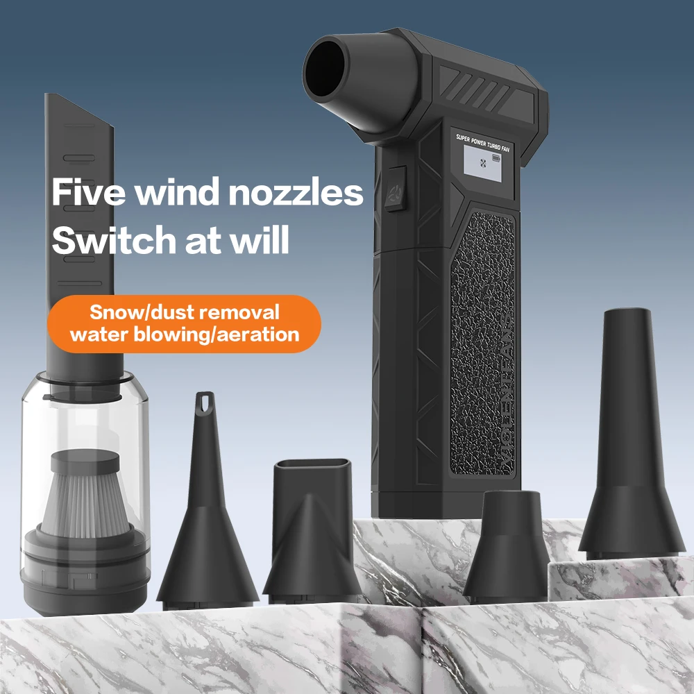 138000RPM 8000mAh Pocket Dust Blower Mini Turbo Jet Fan Rechargeable 58m/s Turbo Violent Fan Powerful Air Blower Cleaning Tools
138000RPM 8000mAh Pocket Dust Blower Mini Turbo Jet Fan Rechargeable 58m/s Turbo Violent Fan Powerful Air Blower Cleaning Tools