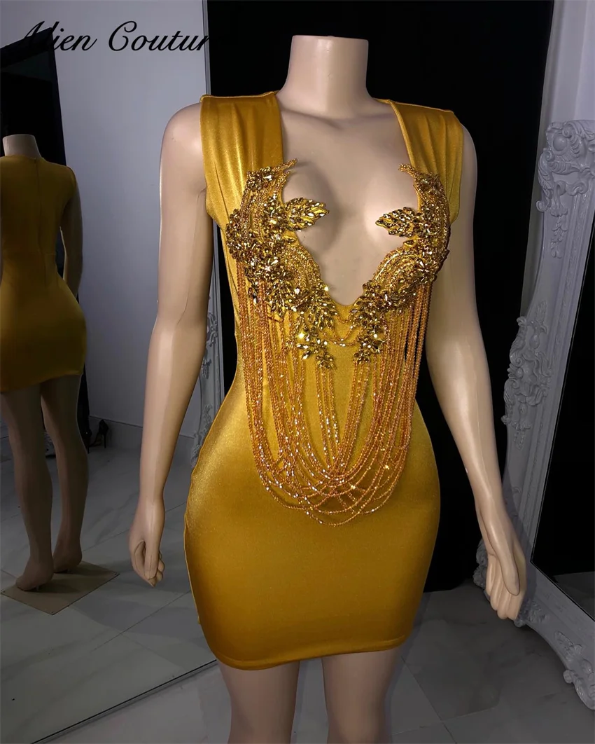 Sparkly Gold Prom Dresses Crystals Beads Rhinestones Birthday Dresses Luxury 2024 Elegant Party Dresses Tassels Customized
Sparkly Gold Prom Dresses Crystals Beads Rhinestones Birthday Dresses Luxury 2024 Elegant Party Dresses Tassels Customized