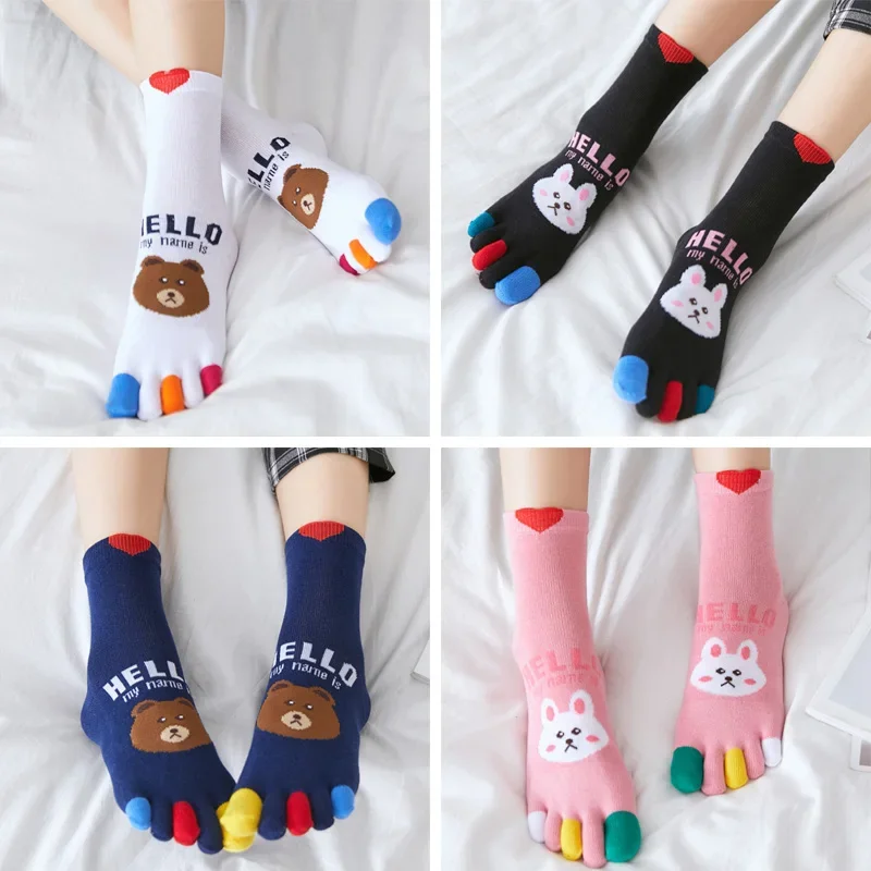 4 Pairs Autumn Winter Cotton Toe Sock Women Tube Cartoon Female Bears Rabbits Hello Warm 5 Finger Socks Kawaii
4 Pairs Autumn Winter Cotton Toe Sock Women Tube Cartoon Female Bears Rabbits Hello Warm 5 Finger Socks Kawaii