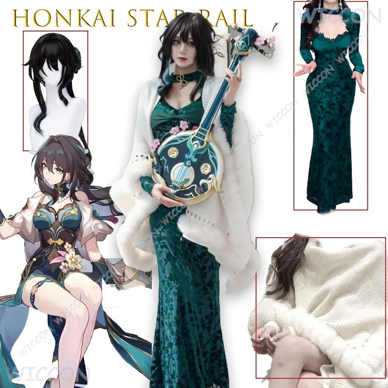  Honkai Star Rail Ruan Mei Green Qipao накидка косплей костюм аниме игровой костюм наряд персонажа Двойное проникновение Хэллоуин
Honkai Star Rail Ruan Mei Green Qipao накидка косплей костюм аниме игровой костюм наряд персонажа Двойное проникновение Хэллоуин