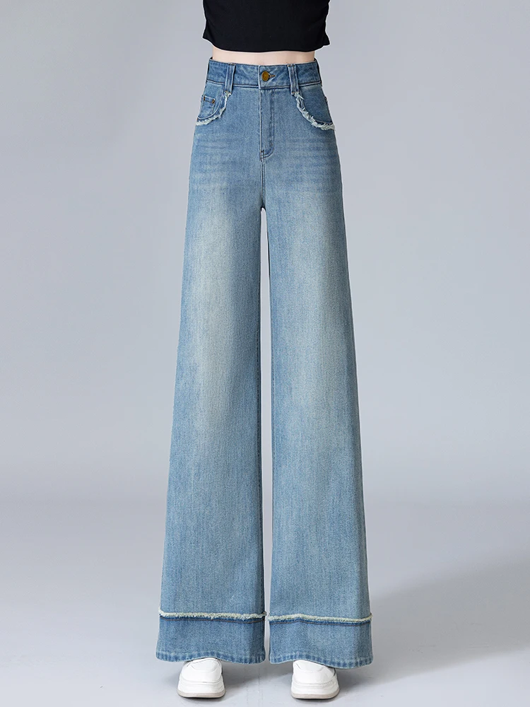 Light Blue High Waist Wide Leg Jeans Women's Spring Autumn New Loose Slimming Casual Cuffed Nine Point Straight Cut Pants
Light Blue High Waist Wide Leg Jeans Women's Spring Autumn New Loose Slimming Casual Cuffed Nine Point Straight Cut Pants