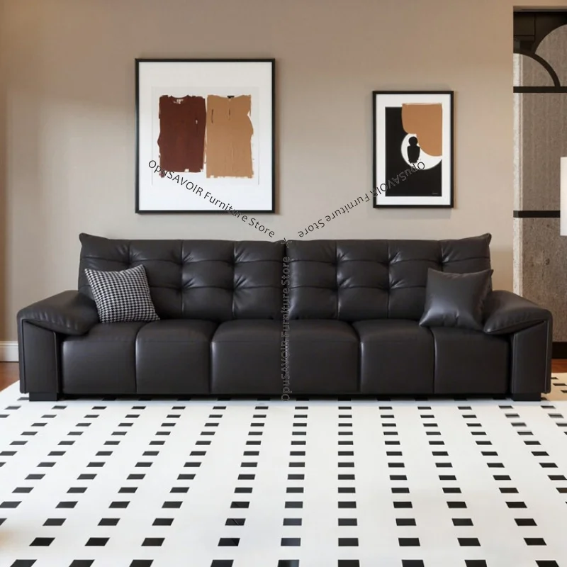 Mid-Century Modern Black Leather Living Room Sofa Chunky Profile Living Room Sofa Solid Wood Frame Vintage Design Furniture JT40
Mid-Century Modern Black Leather Living Room Sofa Chunky Profile Living Room Sofa Solid Wood Frame Vintage Design Furniture JT40