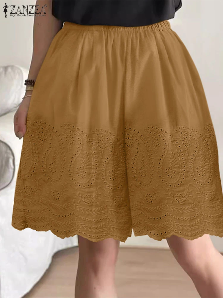 Vintage Embroidery Floral Pantalon Summer Lace Shorts ZANZEA Bohemain Holiday Trousers Women Casual Elastic Waist Baggy Pants
Vintage Embroidery Floral Pantalon Summer Lace Shorts ZANZEA Bohemain Holiday Trousers Women Casual Elastic Waist Baggy Pants