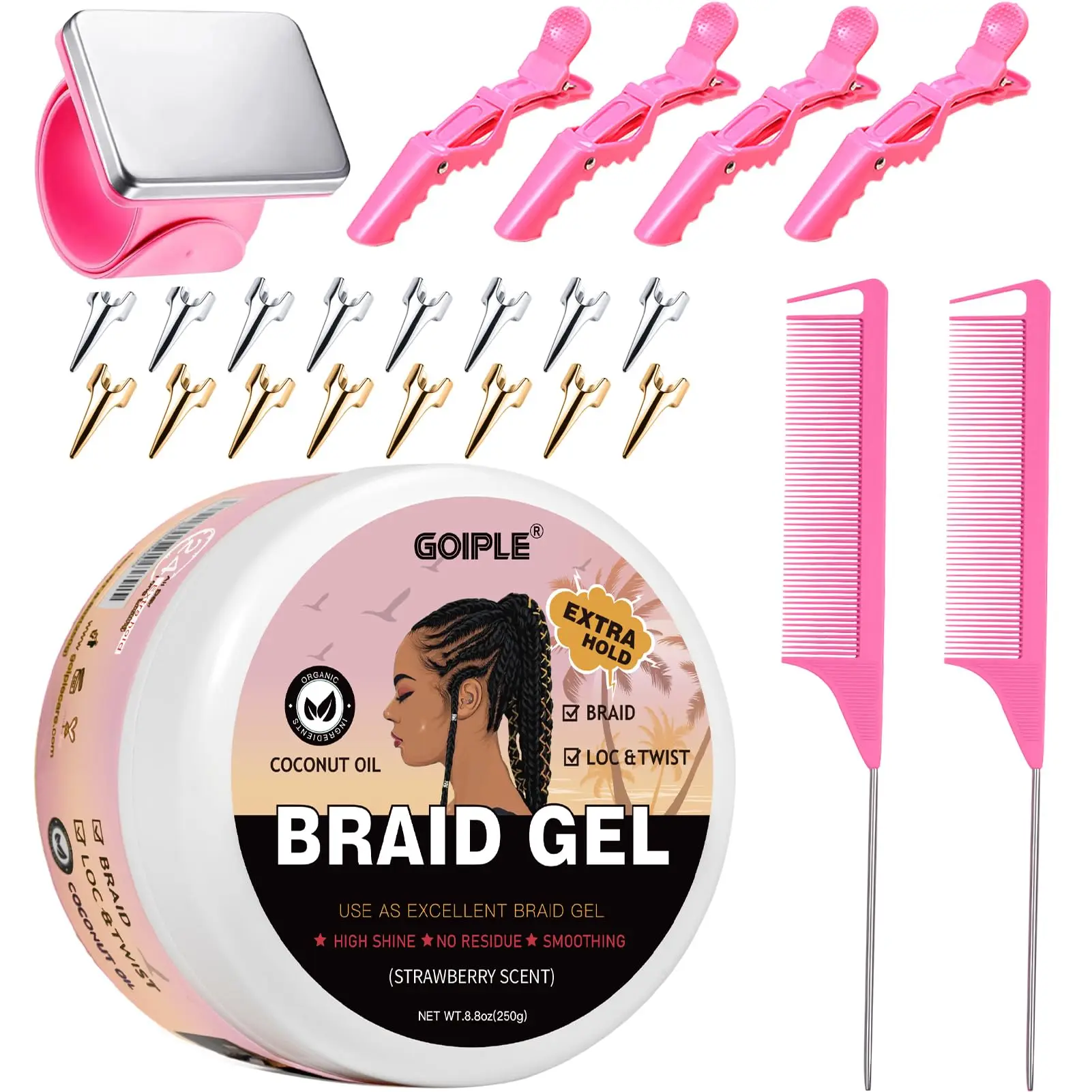 Гель для укладки GOIPLE Braid Gel для твистов, локсов, косичек, без остатка следов, с сильной фиксацией, для укладки краев волос, стойкий, для локсов, корнроу.
Гель для укладки GOIPLE Braid Gel для твистов, локсов, косичек, без остатка следов, с сильной фиксацией, для укладки краев волос, стойкий, для локсов, корнроу.