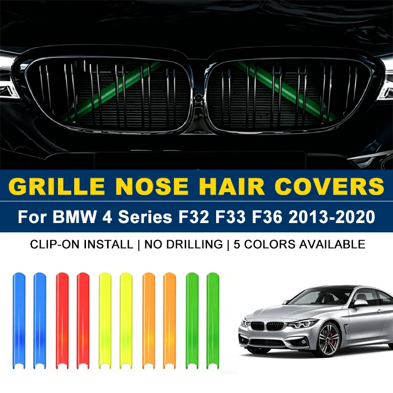 Clip-on Front Kidney Grille Trim Strips 2Pcs, No Drill Colorful Nose Hair Covers For BMW 4 Series F32 F33 F36 2013-2020 2014
Clip-on Front Kidney Grille Trim Strips 2Pcs, No Drill Colorful Nose Hair Covers For BMW 4 Series F32 F33 F36 2013-2020 2014