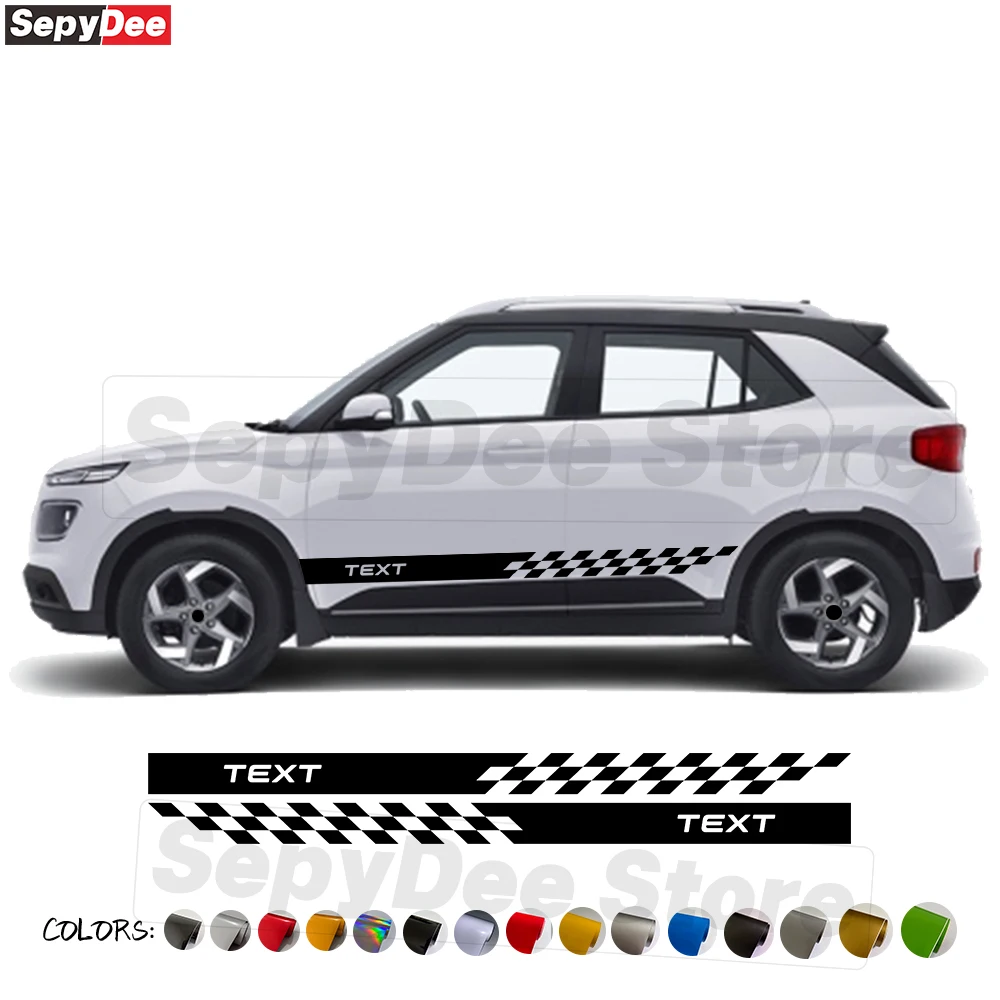 2Pcs Car Door Side Skirt Stickers for Hyundai Venue Checkered Graphic Text Customized Body Decor Vinyl Decals Car Accessories
2Pcs Car Door Side Skirt Stickers for Hyundai Venue Checkered Graphic Text Customized Body Decor Vinyl Decals Car Accessories