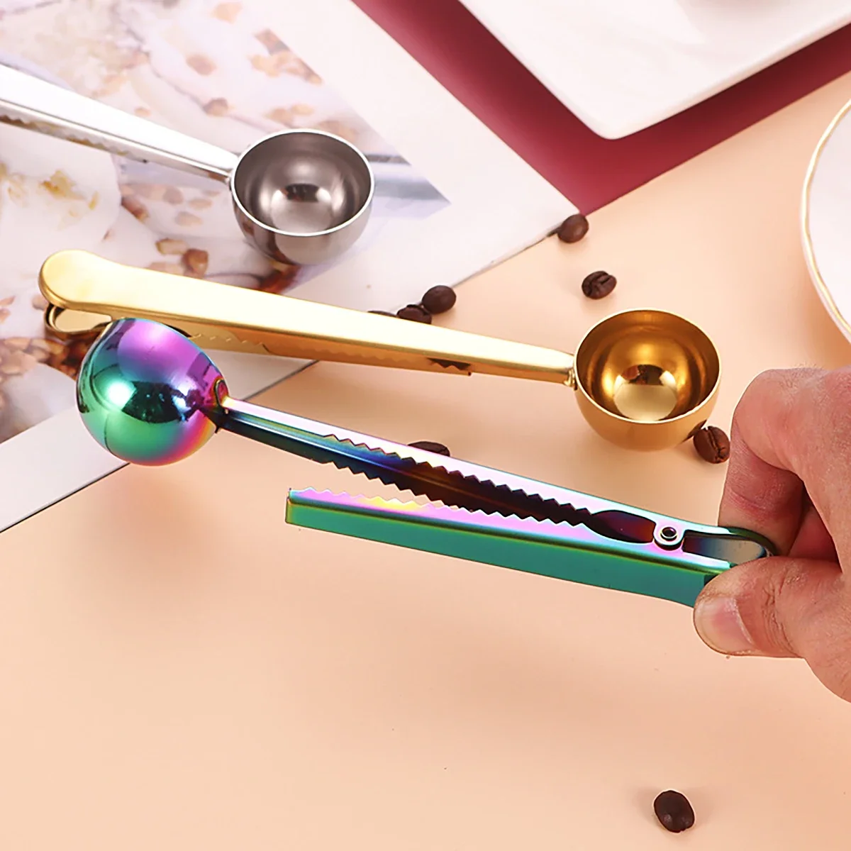 1pc-Coffee Measuring Spoon Multifunctional Food Sealing Clip Seasoning Spoon Milk Powder Measuring Spoon Baking
1pc-Coffee Measuring Spoon Multifunctional Food Sealing Clip Seasoning Spoon Milk Powder Measuring Spoon Baking