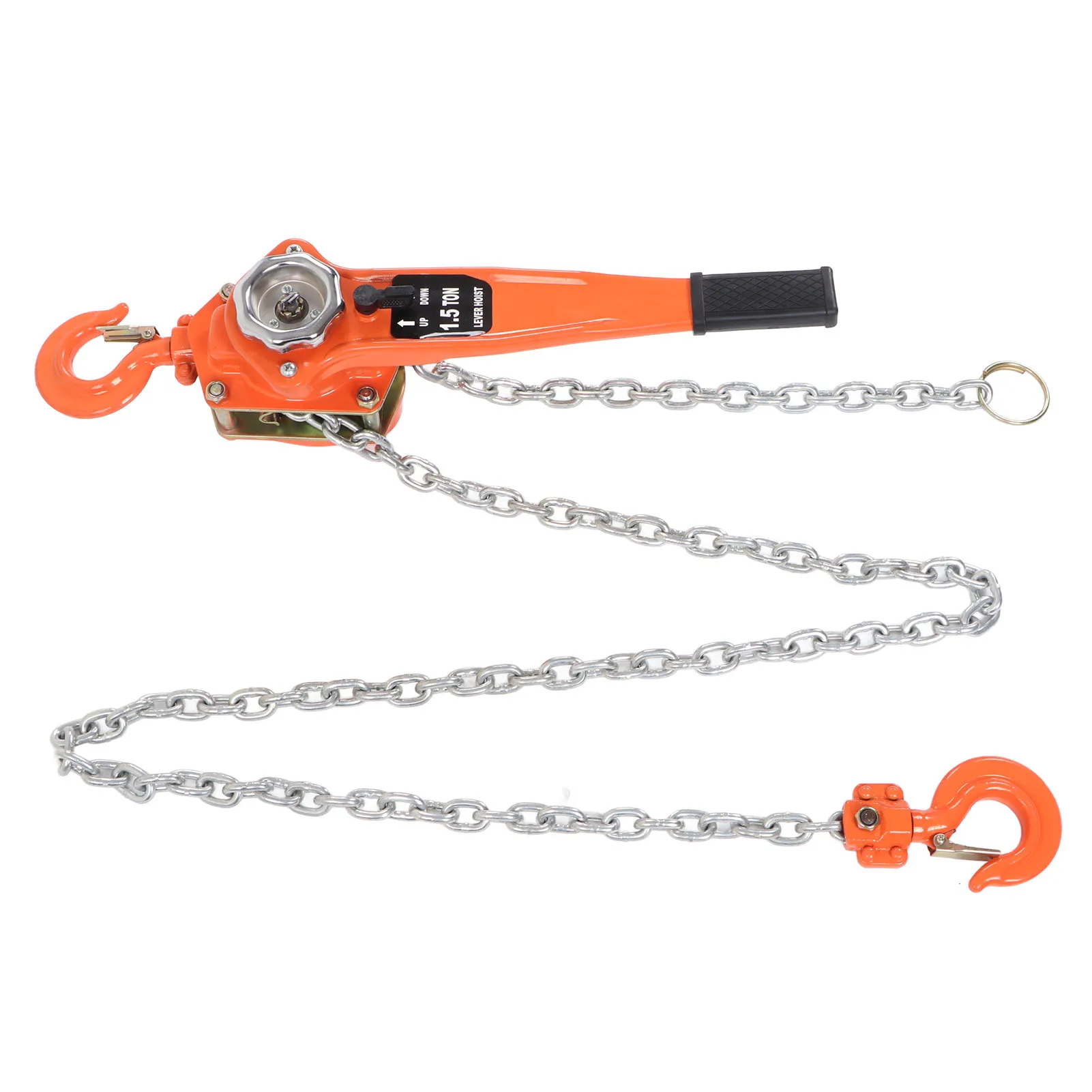 Lever Chain Hoist 1.5T 3300LBS Load Capacity 2.5M Manual Ratchet Chain Puller Hoist for Transportation Construction
Lever Chain Hoist 1.5T 3300LBS Load Capacity 2.5M Manual Ratchet Chain Puller Hoist for Transportation Construction
