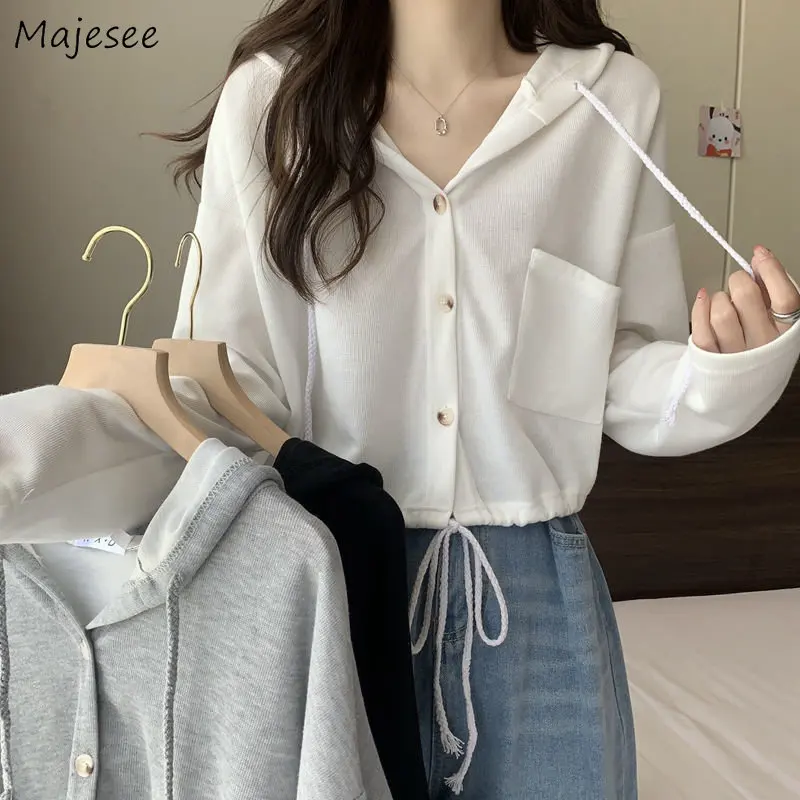 Hooded Jackets Women Lace-up Design Sun-proof Spring Casual Loose Fashion Cropped Korean Style Solid Sporty All-match Streetwear
Hooded Jackets Women Lace-up Design Sun-proof Spring Casual Loose Fashion Cropped Korean Style Solid Sporty All-match Streetwear