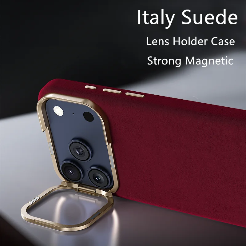 Luxury Leather Lens Holder Phone Case For iPhone 15 16 17 Pro Max Magnetic Suction Italy Suede Metal Lens Ring Kickstand Cover
Luxury Leather Lens Holder Phone Case For iPhone 15 16 17 Pro Max Magnetic Suction Italy Suede Metal Lens Ring Kickstand Cover