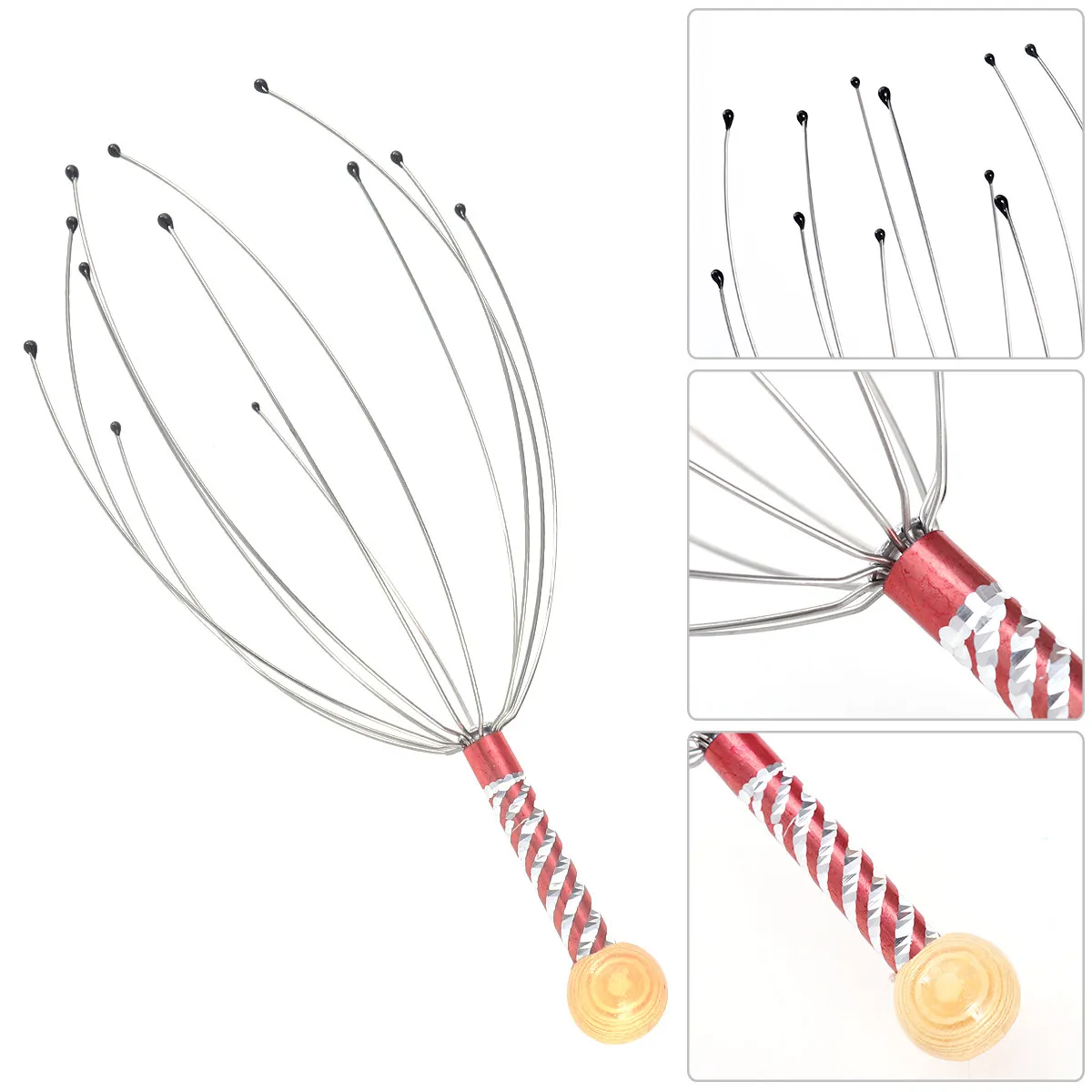 5Pcs Head Scalp Massager Hand Held Steel Wire with Wooden Handle Stress Relief Relaxation Therapeutic Head Scratcher
5Pcs Head Scalp Massager Hand Held Steel Wire with Wooden Handle Stress Relief Relaxation Therapeutic Head Scratcher