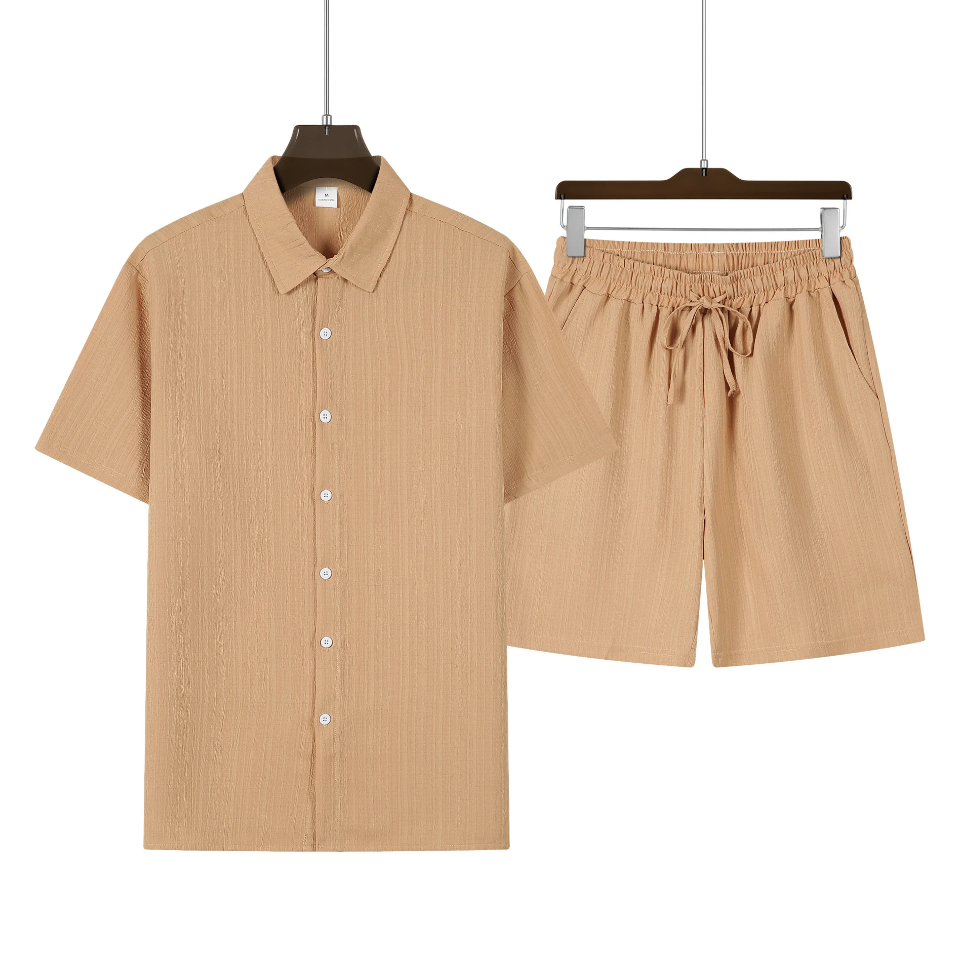 2024 new summer men's fashion beach suit outdoor sports casual shirt solid color loose short sleeve shorts beach men's two-piece
2024 new summer men's fashion beach suit outdoor sports casual shirt solid color loose short sleeve shorts beach men's two-piece