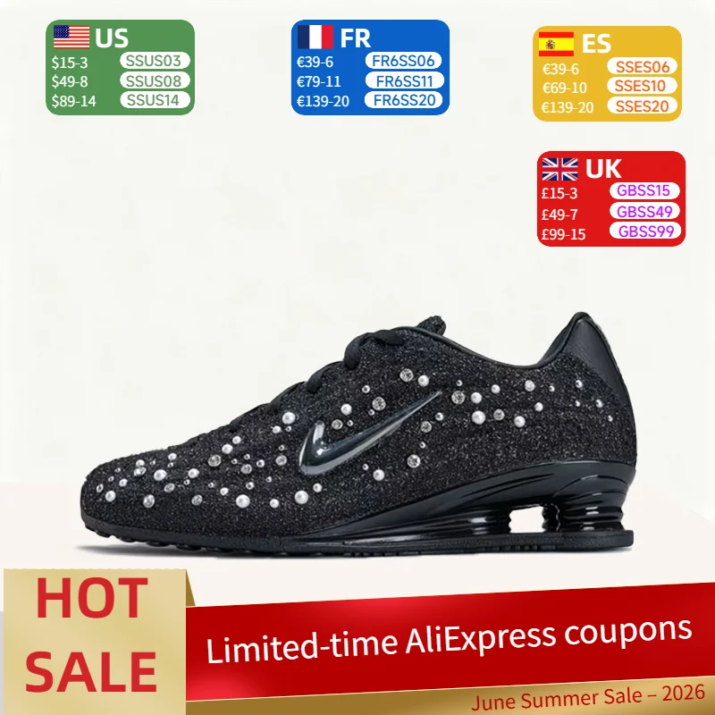 Nike SHOX Z: Stylish, Comfortable, Star-Patterned, Durable, Non-Slip Low-Top Casual Running Shoes for Women – Black IQ1157-010
Nike SHOX Z: Stylish, Comfortable, Star-Patterned, Durable, Non-Slip Low-Top Casual Running Shoes for Women – Black IQ1157-010