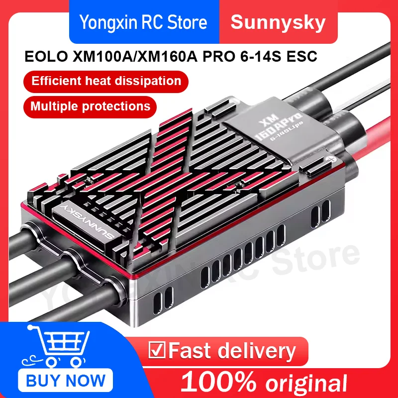 Sunnysky XM100A/160A PRO 6-14S ESC Efficient heat dissipation and multiple protections Suitable for multi rotor fixed wing UAV
Sunnysky XM100A/160A PRO 6-14S ESC Efficient heat dissipation and multiple protections Suitable for multi rotor fixed wing UAV