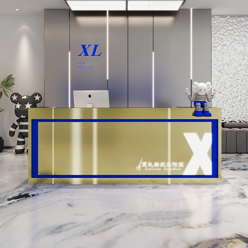 Barbershop stainless steel bar Simple modern clothing store cashier counter Restaurant reception desk desk Creative
Barbershop stainless steel bar Simple modern clothing store cashier counter Restaurant reception desk desk Creative
