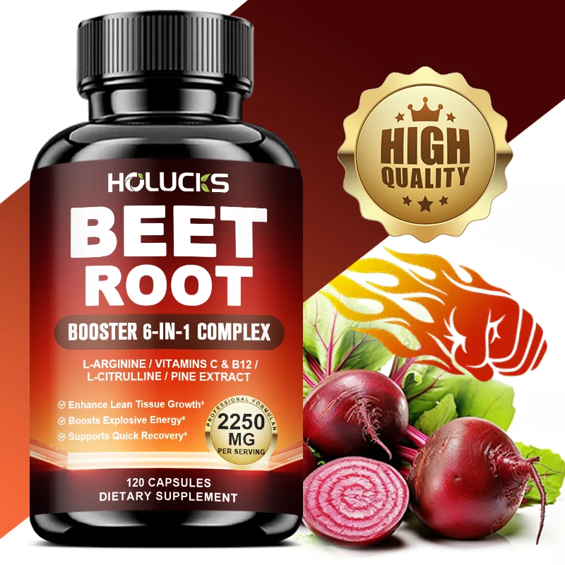 Beet Root Capsules, Muscle Builder, for Strength & Endurance, Supports Stamina & Testosterone, for Men, Non-GMO
Beet Root Capsules, Muscle Builder, for Strength & Endurance, Supports Stamina & Testosterone, for Men, Non-GMO