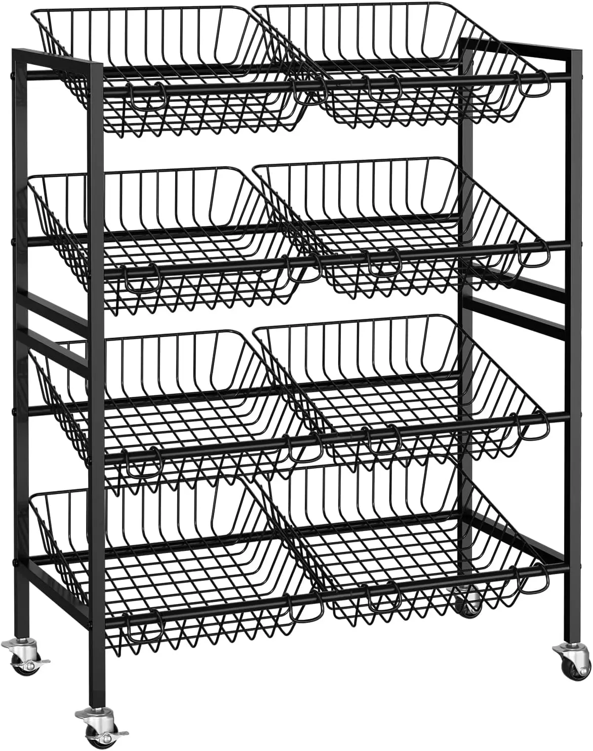 25.2''W 4-Tier Rolling Kitchen Cart with Removable Baskets, Metal Storage Organizer for Fruits and Vegetables
25.2''W 4-Tier Rolling Kitchen Cart with Removable Baskets, Metal Storage Organizer for Fruits and Vegetables