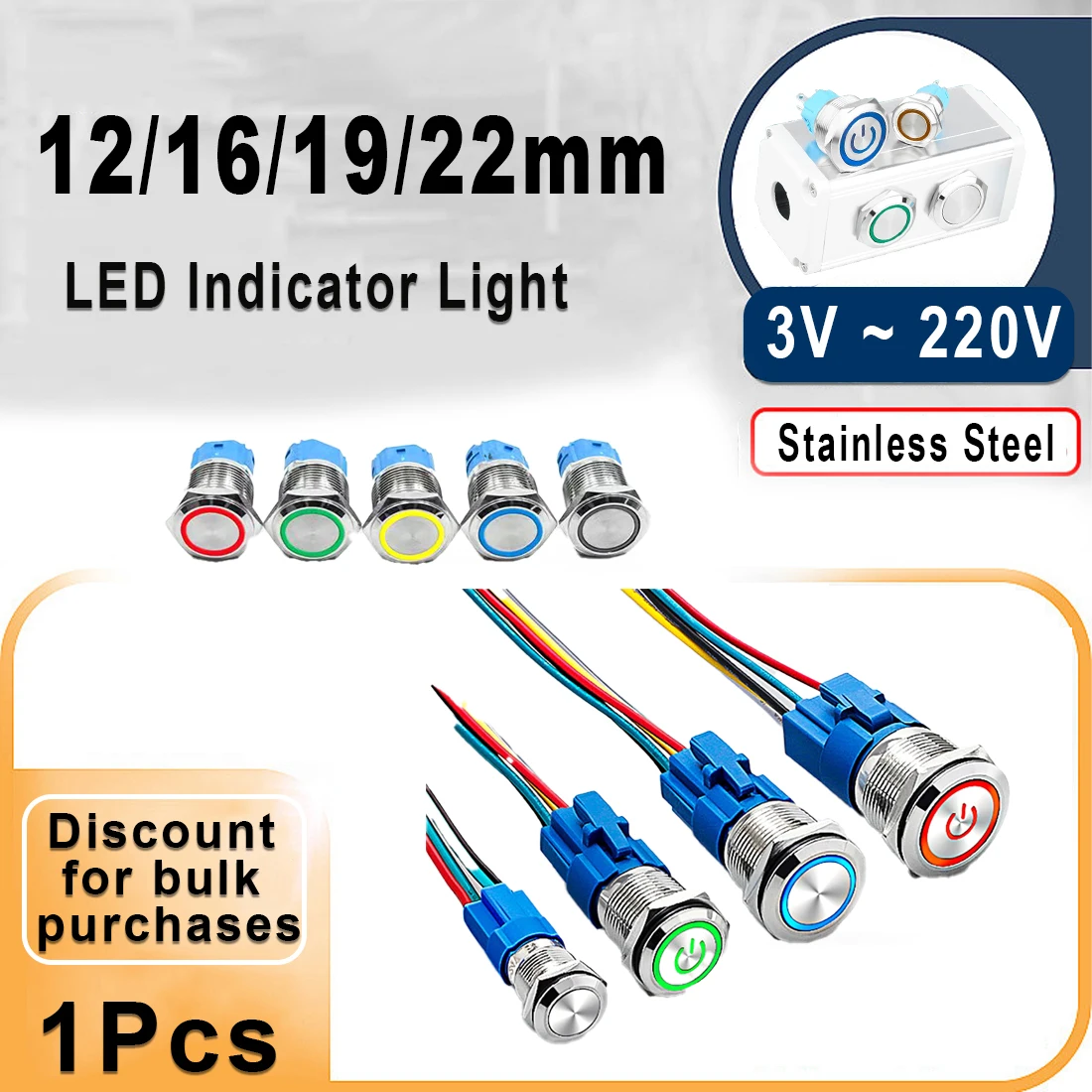 12/16/19/22mm Waterproof Metal Button Switch LED Self-Locking Reset Automotive Engine Power Metal Button Switch 3V 12V 24V 220V
12/16/19/22mm Waterproof Metal Button Switch LED Self-Locking Reset Automotive Engine Power Metal Button Switch 3V 12V 24V 220V