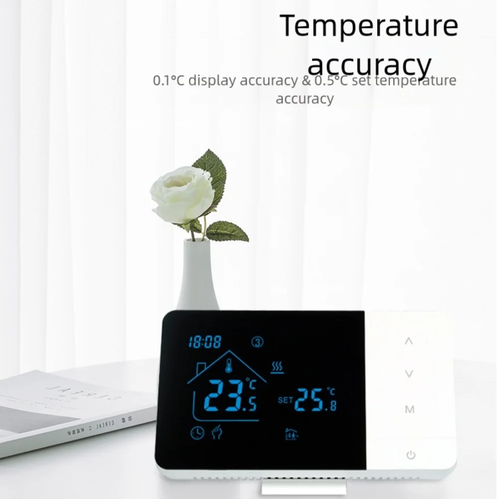 Беспроводной термостат котла для отопления и охлаждения с голосовым управлением и дистанционным управлением через приложение, совместимый с Tuya
Беспроводной термостат котла для отопления и охлаждения с голосовым управлением и дистанционным управлением через приложение, совместимый с Tuya