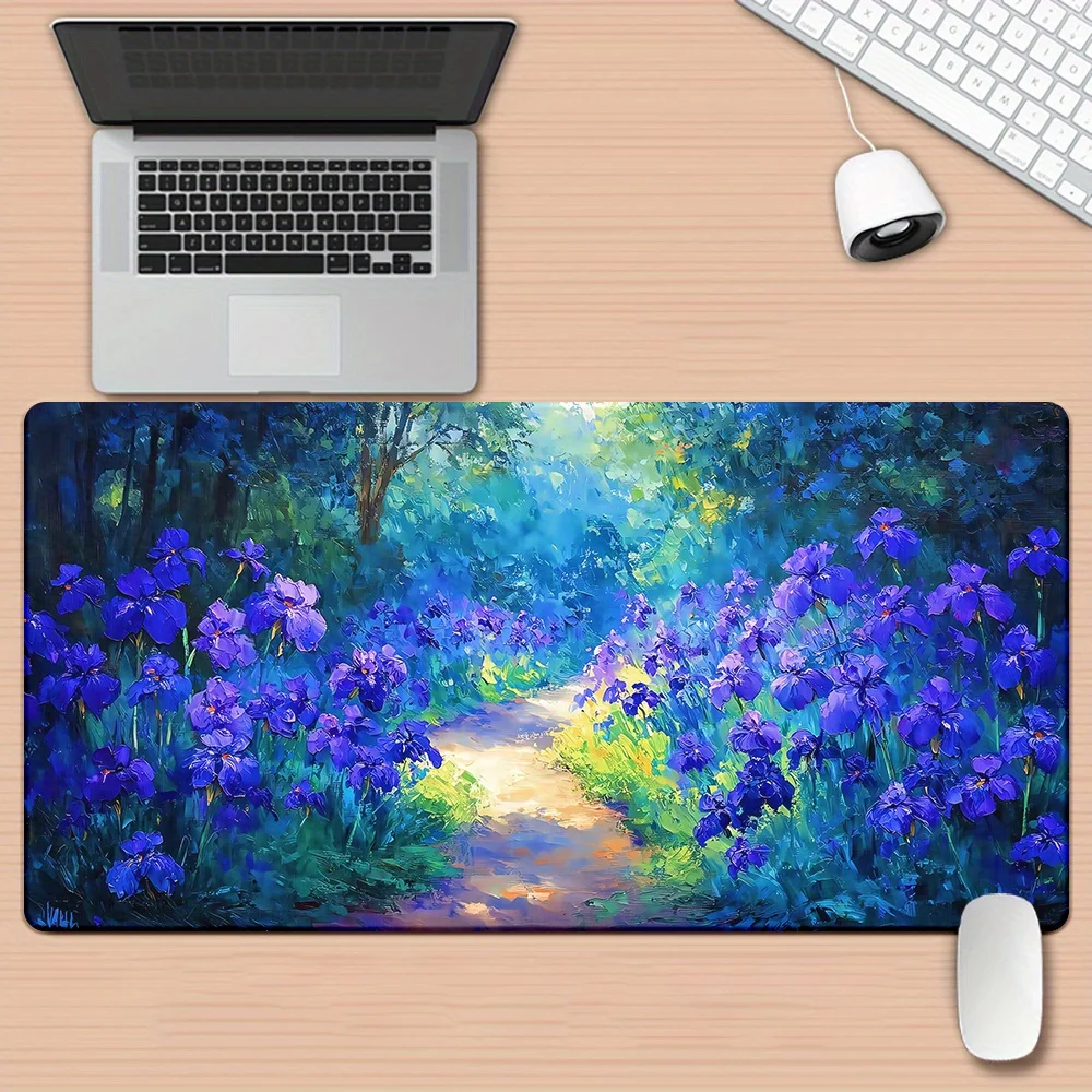 Blue Iris Flower Oil Painting Gaming Mouse Pad, Large Non Slip Rubber Desk Mat, Artistic Floral Landscape Desk Pad for Home
Blue Iris Flower Oil Painting Gaming Mouse Pad, Large Non Slip Rubber Desk Mat, Artistic Floral Landscape Desk Pad for Home
