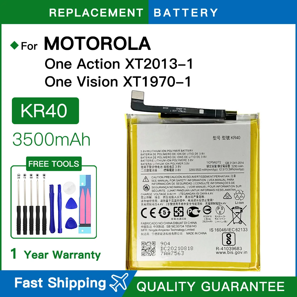 Brand new KR40 Battery For Motorola Moto One Vision XT1970 XT2013-1 XT1970-1 In Stock spare battey batteries
Brand new KR40 Battery For Motorola Moto One Vision XT1970 XT2013-1 XT1970-1 In Stock spare battey batteries
