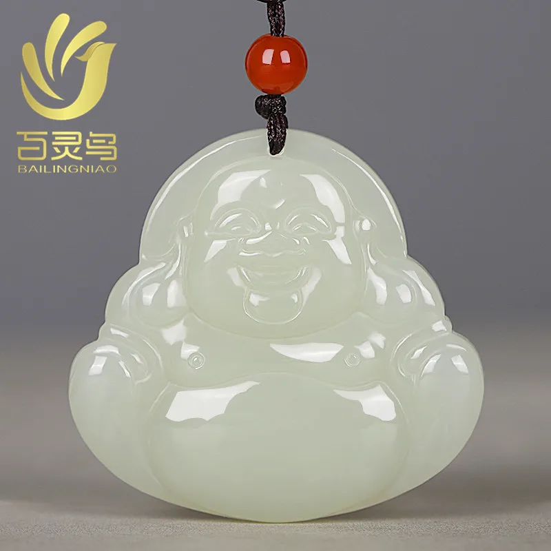 Hetian Avalokitesvara Maitreya Men'S And Women'S Smiling Buddha Jade Necklace Pendant
Hetian Avalokitesvara Maitreya Men'S And Women'S Smiling Buddha Jade Necklace Pendant