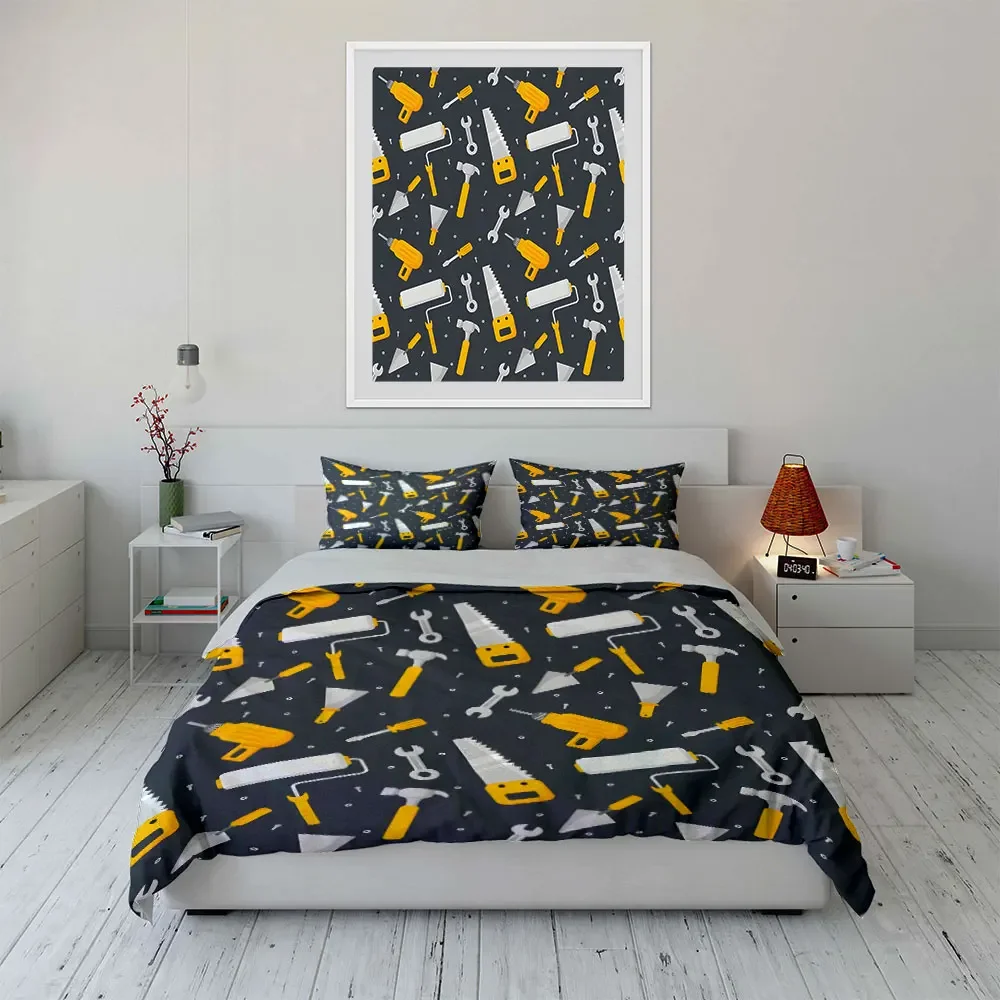 "Tool Set for DIY Projects" Multiple sizes kid's and adults' bedroom Exquisite 3PC bedding set, gift
"Tool Set for DIY Projects" Multiple sizes kid's and adults' bedroom Exquisite 3PC bedding set, gift
