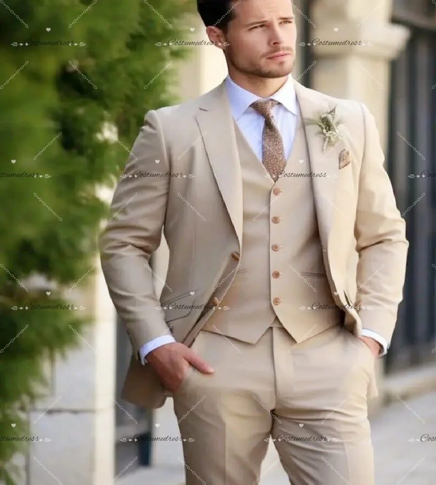 Beige Male Slim Fit Wedding Tuxedo 2026 Blazer Sets For Groom Outdoor Rustic Wedding Suit Elopement Bussiness Prom Suit
Beige Male Slim Fit Wedding Tuxedo 2026 Blazer Sets For Groom Outdoor Rustic Wedding Suit Elopement Bussiness Prom Suit