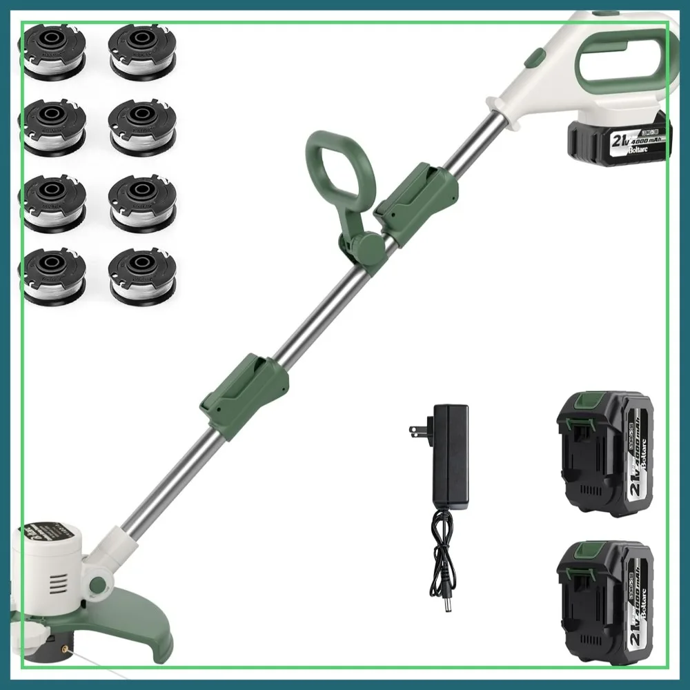 21V 3-in-1 Cordless Weed Eater, Electric Grass Trimmer with 8 Auto-Feed Spools, 120 Mins Runtime (2x4.0Ah Batteries & Charger)
21V 3-in-1 Cordless Weed Eater, Electric Grass Trimmer with 8 Auto-Feed Spools, 120 Mins Runtime (2x4.0Ah Batteries & Charger)