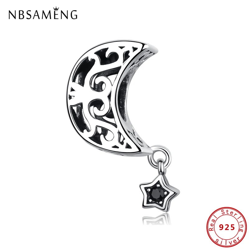 100% 925 Sterling Silver Bead Charm Moon Star Black Crystal Charms Fit Original Pandora Bracelets Necklaces Women DIY Jewelry
100% 925 Sterling Silver Bead Charm Moon Star Black Crystal Charms Fit Original Pandora Bracelets Necklaces Women DIY Jewelry
