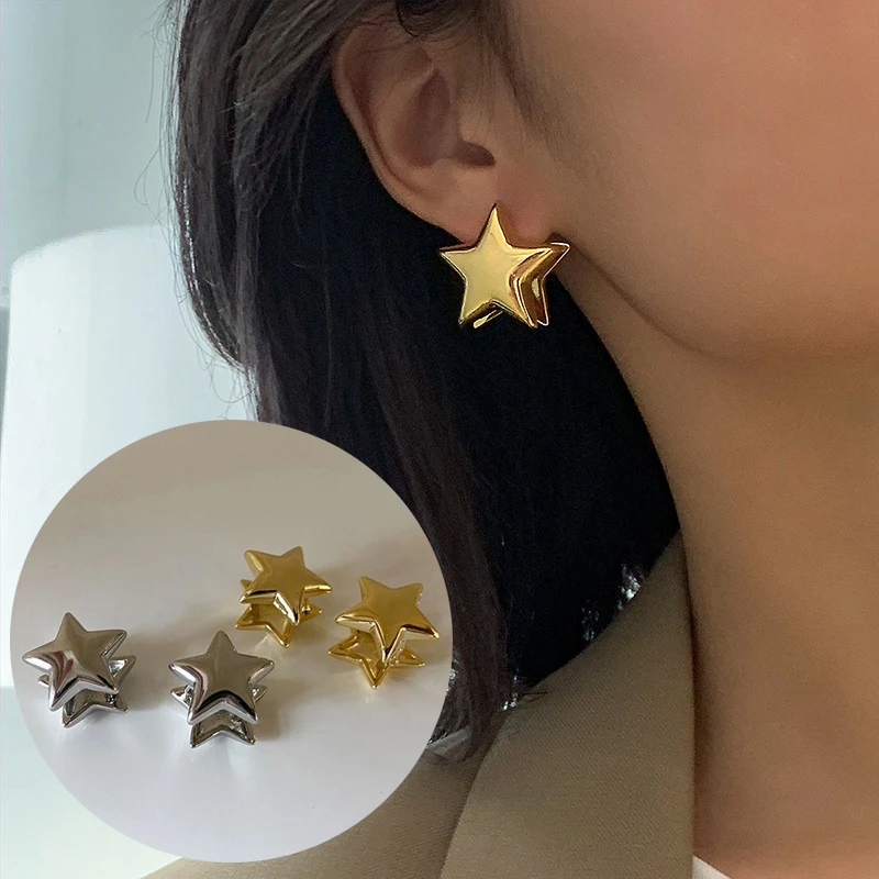 1Pair Fashion Simple Smooth Double-sided Star Earrings For Women Minimalist Ear Buckle Sweet Cool Earrings Punk Jewelry Gifts
1Pair Fashion Simple Smooth Double-sided Star Earrings For Women Minimalist Ear Buckle Sweet Cool Earrings Punk Jewelry Gifts