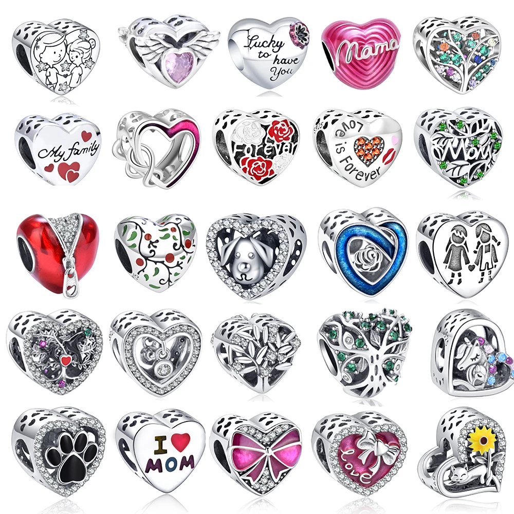 European S925 Sterling Silver AAA CZ Enamel Lover MOM Heart DIY Charm Bead For Original Women Bracelet Necklace Chain Jewelry
European S925 Sterling Silver AAA CZ Enamel Lover MOM Heart DIY Charm Bead For Original Women Bracelet Necklace Chain Jewelry