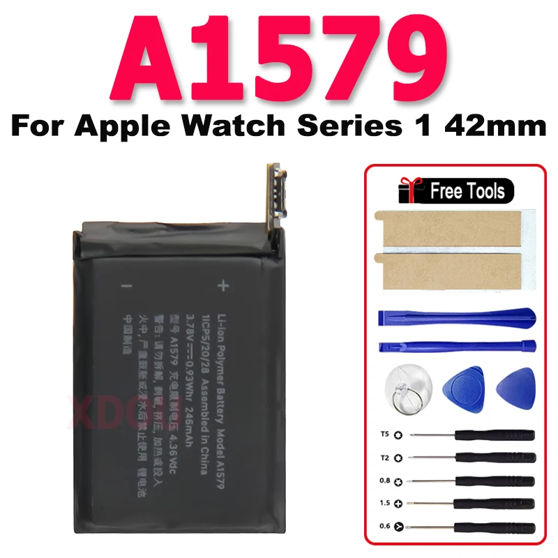 Аккумулятор A1579 для Apple Watch Series 1 42 мм A1579 A1554 A1803 246 мАч + бесплатные инструменты
Аккумулятор A1579 для Apple Watch Series 1 42 мм A1579 A1554 A1803 246 мАч + бесплатные инструменты