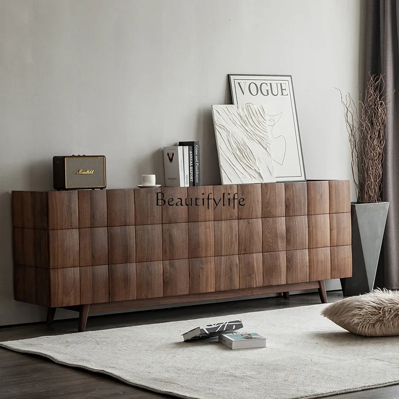 3All solid wood TV cabinet North American black walnut simple locker
3All solid wood TV cabinet North American black walnut simple locker