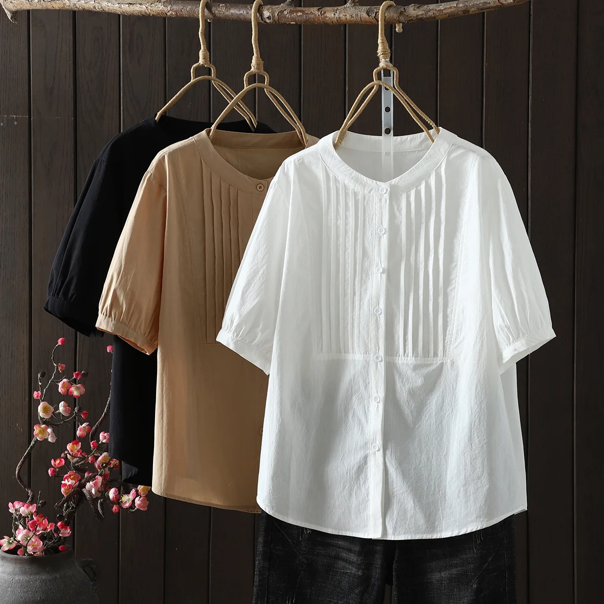 Blusas Mujer De Moda, 100% хлопок, белая, черная блузка цвета хаки, женская хлопковая плиссированная блузка с короткими рукавами, рубашка, женские топы
Blusas Mujer De Moda, 100% хлопок, белая, черная блузка цвета хаки, женская хлопковая плиссированная блузка с короткими рукавами, рубашка, женские топы