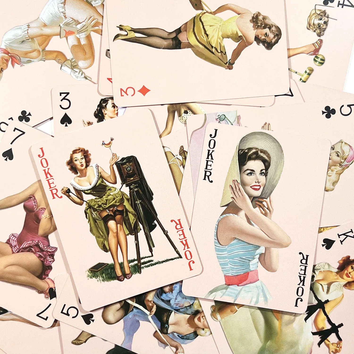 54 Cards Sexy Different Vintage Retro Classic Pin Up Girls Card Games Beautiful Cute Girls Collection Playing Cards Poker Deck
54 Cards Sexy Different Vintage Retro Classic Pin Up Girls Card Games Beautiful Cute Girls Collection Playing Cards Poker Deck