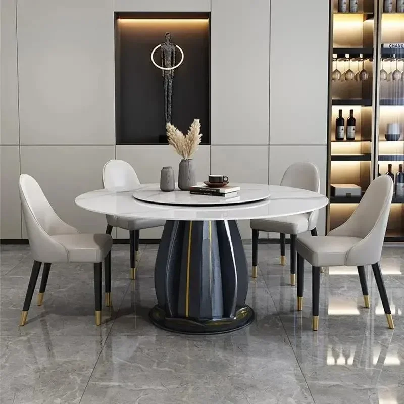 Modern Minimalist Round Dining Table with Turntable and High-End Chair Set
Modern Minimalist Round Dining Table with Turntable and High-End Chair Set