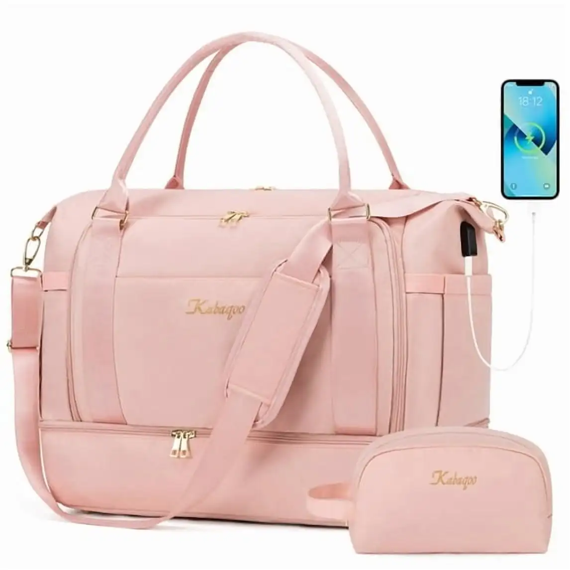 Kabaqoo Travel Duffel Bag with USB Charging Port Waterproof Travel Luggage Bag Large Capacity Dry Wet Separation Sports Bag Gym Yoga Handbag For Traveling
Kabaqoo Travel Duffel Bag with USB Charging Port Waterproof Travel Luggage Bag Large Capacity Dry Wet Separation Sports Bag Gym Yoga Handbag For Traveling
