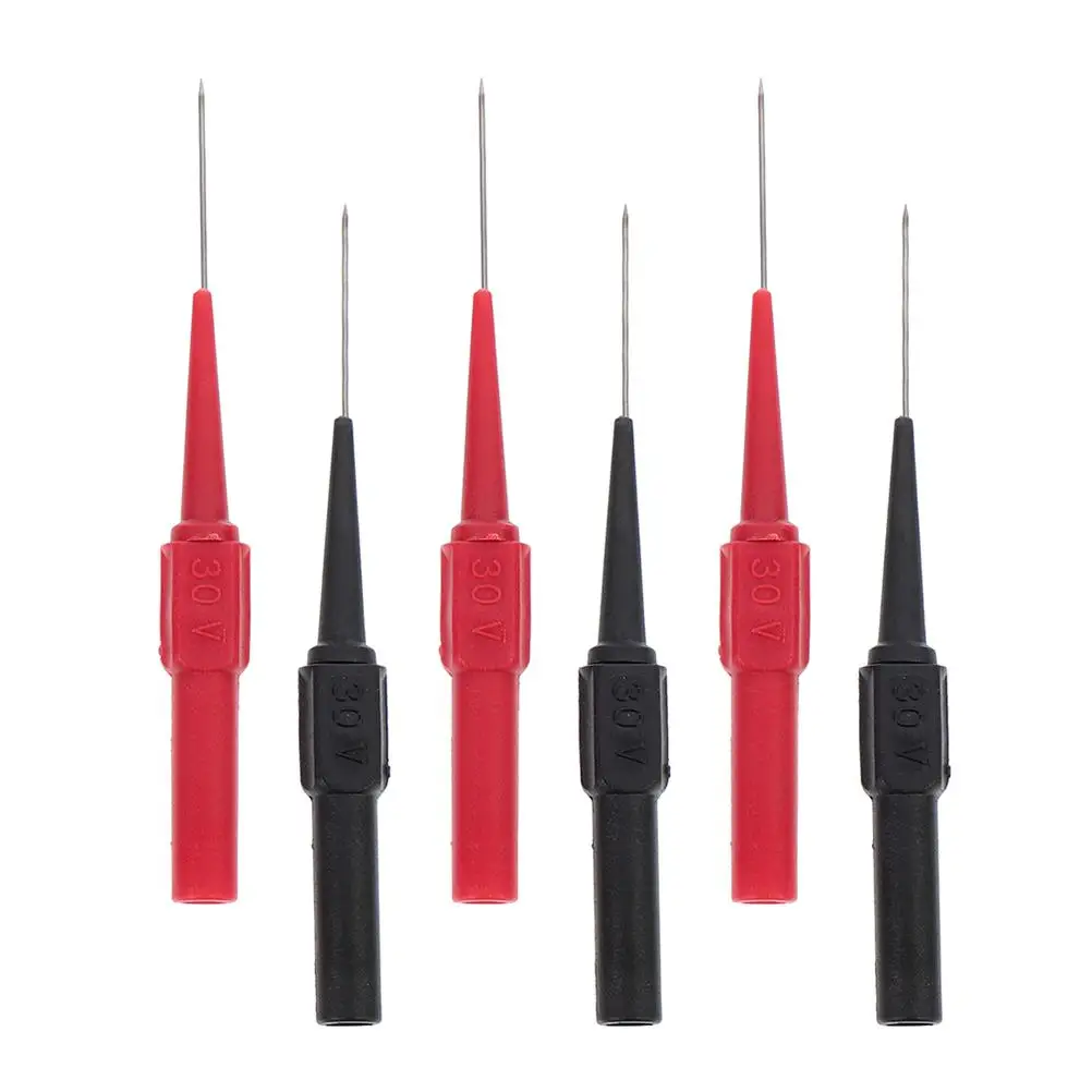 6 Pcs Insulated Test Probe Multimeter Probes Wire Piercer Nickel-plated Brass Piercing
6 Pcs Insulated Test Probe Multimeter Probes Wire Piercer Nickel-plated Brass Piercing
