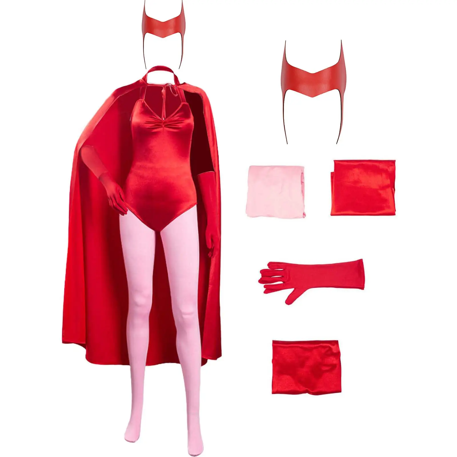 5Pcs Wanda Costume Women Witch Costume With Scarlet Bodysuit Cloak Headpiece Gloves Pant Halloween Cosplay Outfit
5Pcs Wanda Costume Women Witch Costume With Scarlet Bodysuit Cloak Headpiece Gloves Pant Halloween Cosplay Outfit
