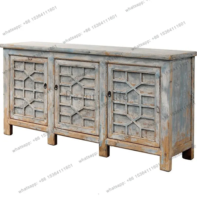 Retro distressed solid wood sideboard new Chinese large-capacity storage TV cabinet
Retro distressed solid wood sideboard new Chinese large-capacity storage TV cabinet