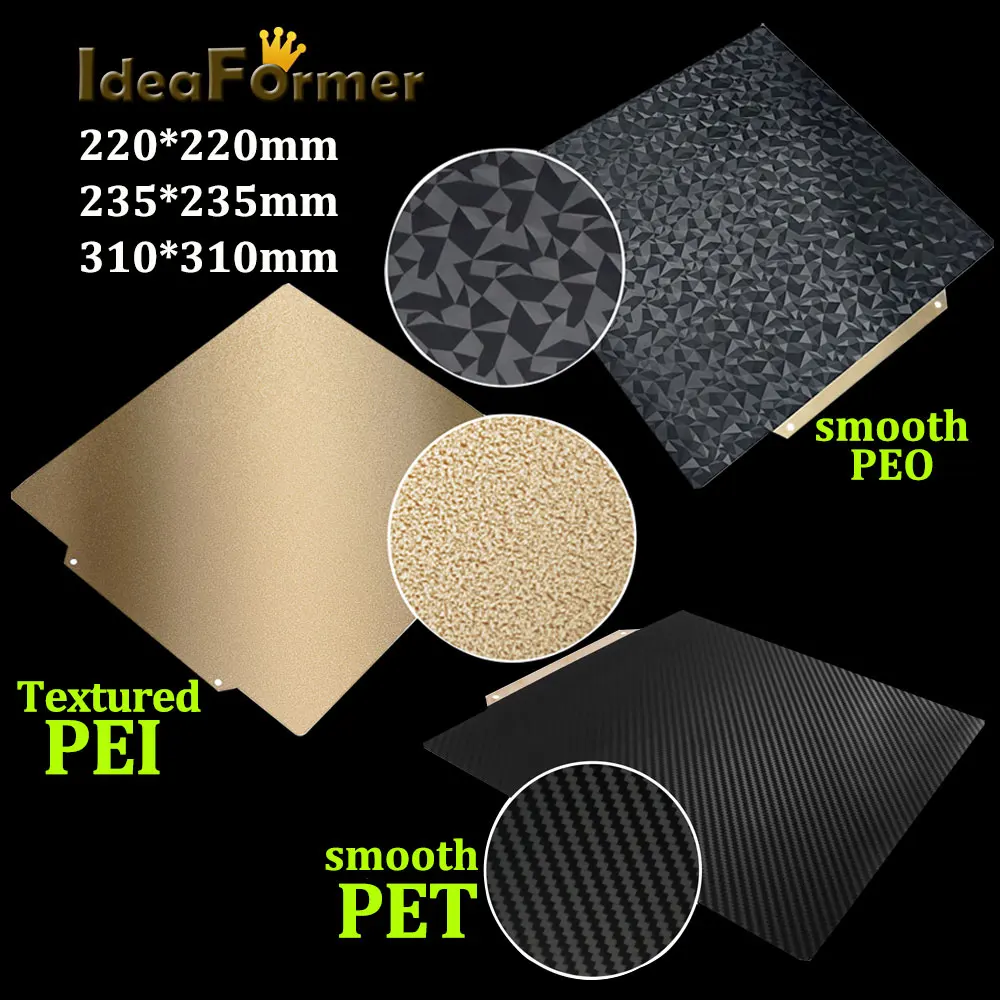 Двойная кровать с подогревом PEO/PET/PEI, пружинный стальной лист Pei + магнитное основание 220/235/310 мм для 3D принтера Ender 3 Upgrade Ender 5
Двойная кровать с подогревом PEO/PET/PEI, пружинный стальной лист Pei + магнитное основание 220/235/310 мм для 3D принтера Ender 3 Upgrade Ender 5